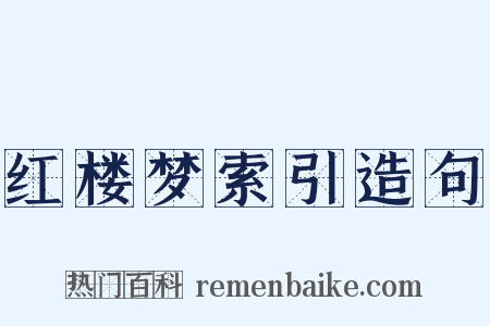 红楼梦索引造句是什么意思的图片